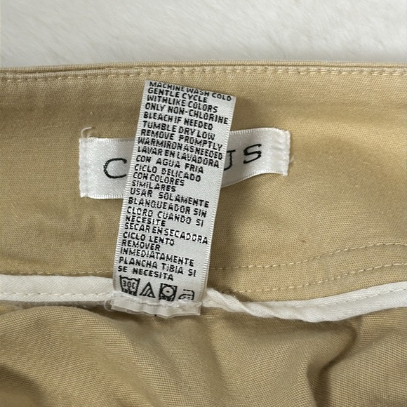 Chaus Skirt Beige Khaki Side Zip Knee Length Stretch vintage 12 cotton spandex - Picture 6 of 7